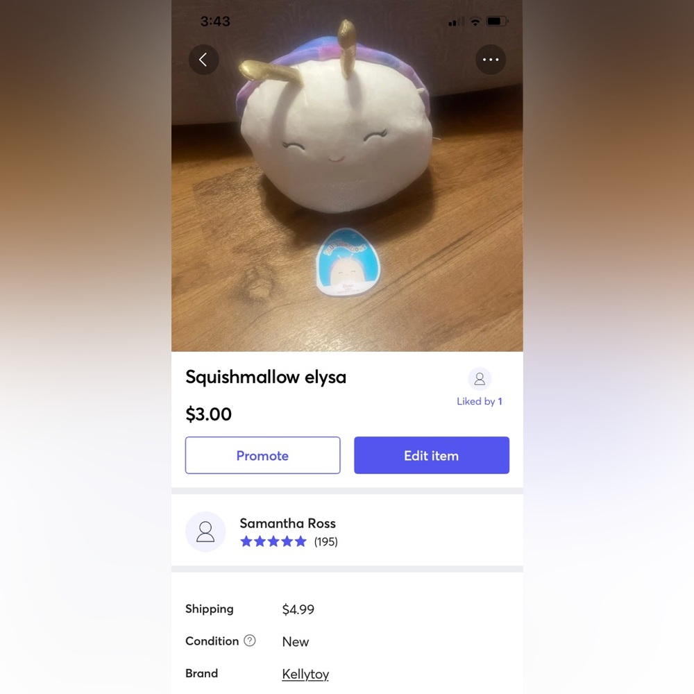 Squishmallow Elysa the snail